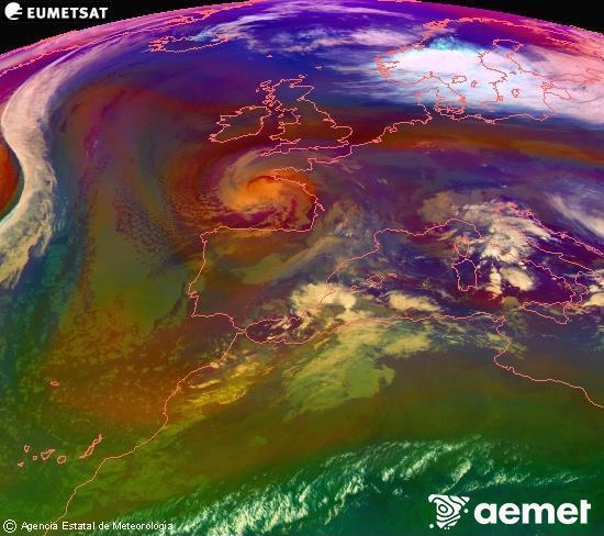 RGB-a Meteosat eragiketa-sateliteko hainbat kanal 0�W-a 0�N-ean, aire-masen eta hodeitzaren ezaugarrien erakusgarri izango dena.&nbsp;osteguna, 2025ko abenduak 25, ordua: 11:00