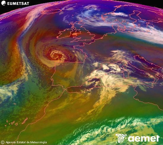 RGB-a Meteosat eragiketa-sateliteko hainbat kanal 0�W-a 0�N-ean, aire-masen eta hodeitzaren ezaugarrien erakusgarri izango dena.&nbsp;ostirala, 2025ko abenduak 26, ordua: 00:00