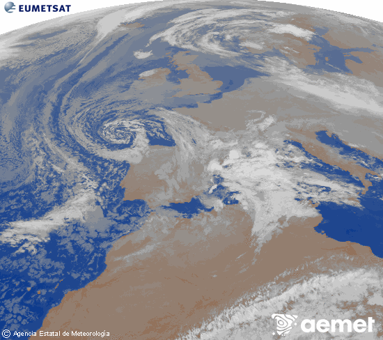 Imagen de la zona de Europa y Norte de �frica del canal infrarrojo del sat�lite Meteosat operacional en 0�N 0�W, procesada para darle color.&nbsp;ostirala, 2025ko abenduak 26, ordua: 05:00