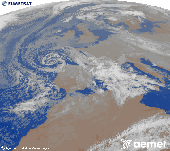 Imagen de la zona de Europa y Norte de �frica del canal infrarrojo del sat�lite Meteosat operacional en 0�N 0�W, procesada para darle color.&nbsp;ostirala, 2025ko abenduak 26, ordua: 08:00
