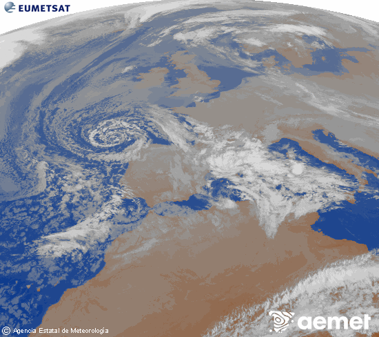 Imagen de la zona de Europa y Norte de �frica del canal infrarrojo del sat�lite Meteosat operacional en 0�N 0�W, procesada para darle color.&nbsp;ostirala, 2025ko abenduak 26, ordua: 09:00