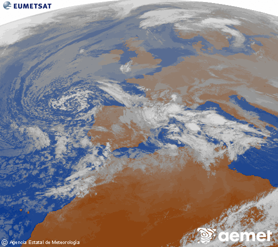 Imagen de la zona de Europa y Norte de �frica del canal infrarrojo del sat�lite Meteosat operacional en 0�N 0�W, procesada para darle color.&nbsp;ostirala, 2025ko abenduak 26, ordua: 13:00