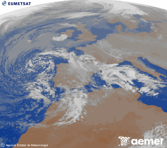 Imagen de la zona de Europa y Norte de �frica del canal infrarrojo del sat�lite Meteosat operacional en 0�N 0�W, procesada para darle color.&nbsp;ostirala, 2025ko abenduak 26, ordua: 20:00