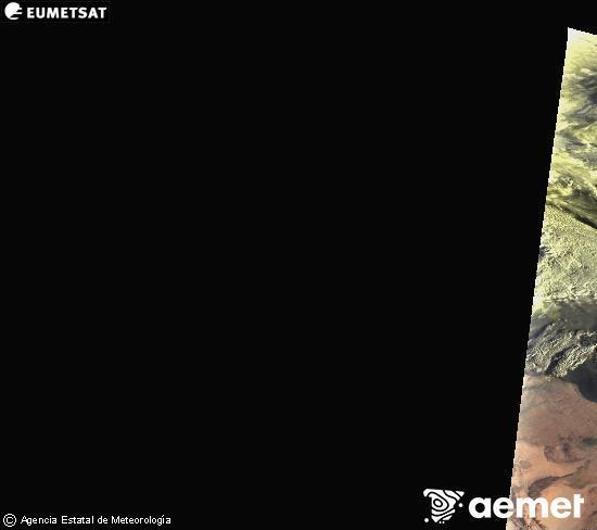 Esta imagen se genera utilizando informaci�n de los canales visibles del sat�lite METEOSAT perteneciente a la segunda generaci�n de sat�lites Meteosat (MSG). Por ese motivo, s�lo hay informaci�n en la zona iluminada por el sol. Adem�s, los canales han sido normalizados para que el brillo no dependa de la posici�n del sol.&nbsp;s�bado, 14 febrero 2026 a las 07:00