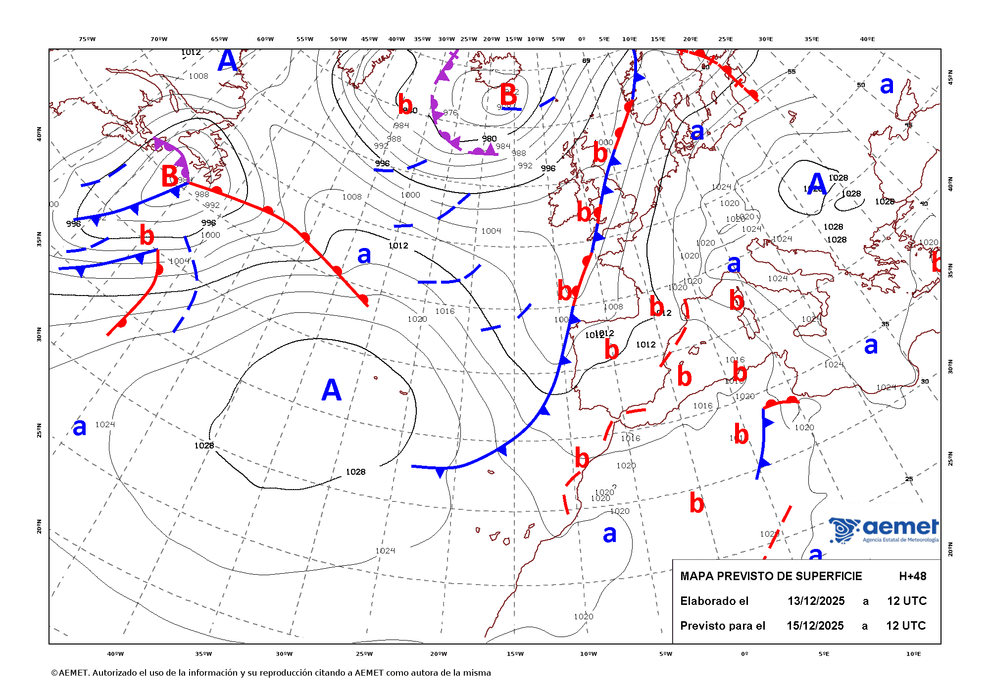 Imagenes del mapa de frentes lundi, 15 dcembre  2025 13:00