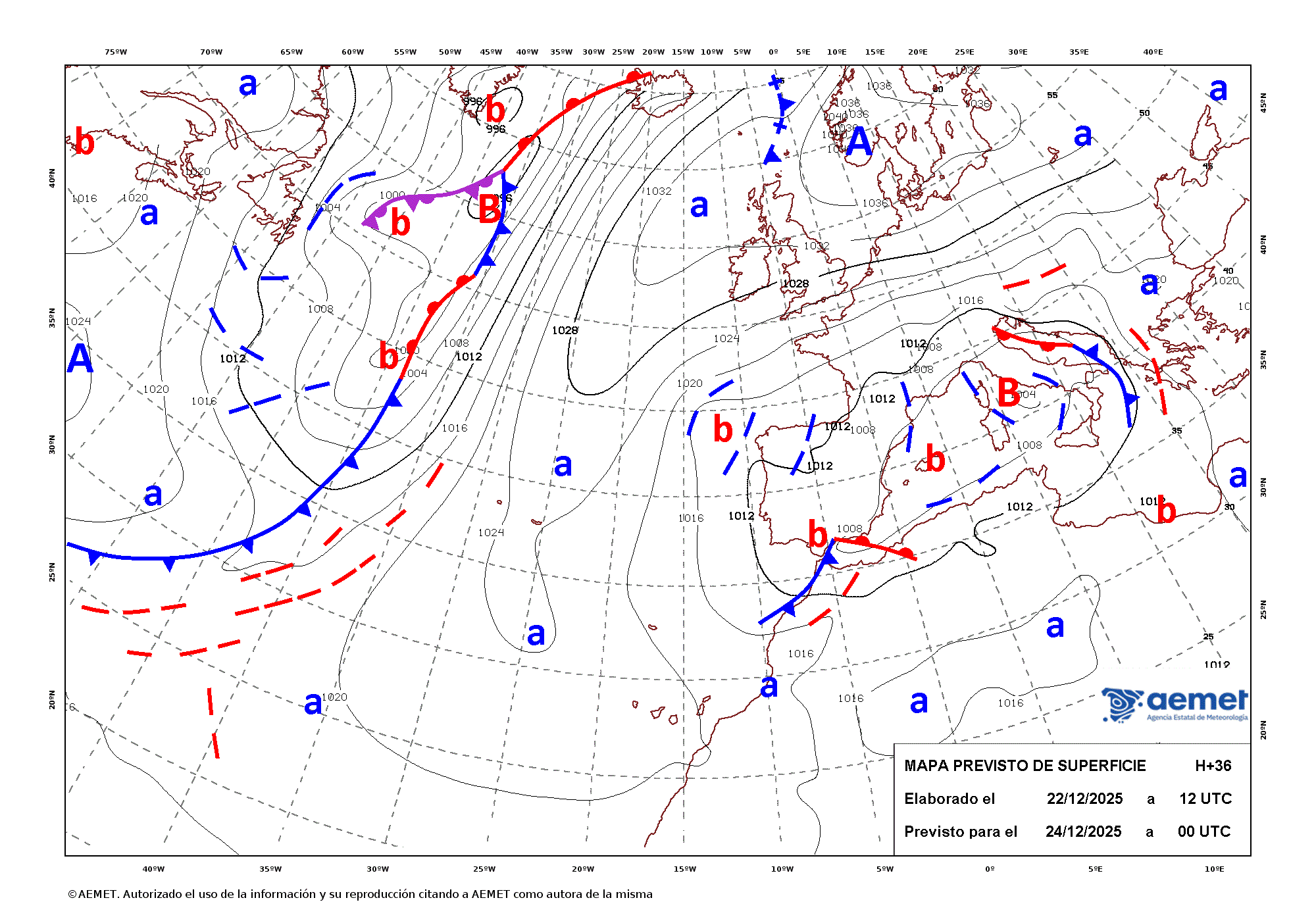 Imagenes del mapa de frentes&nbsp;dimecres, 24 de desembre  2025 01:00