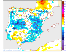 Variacin de las temperaturas mnimas respecto al da anterior