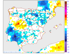 Variacin de las temperaturas mnimas respecto al da anterior