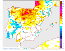 Variacin de las temperaturas mnimas respecto al da anterior