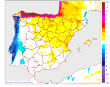 Variacin de las temperaturas mximas respecto al da anterior
