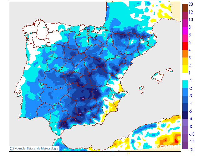 Variaci de les temperatures mnimes respecte al dia anterior