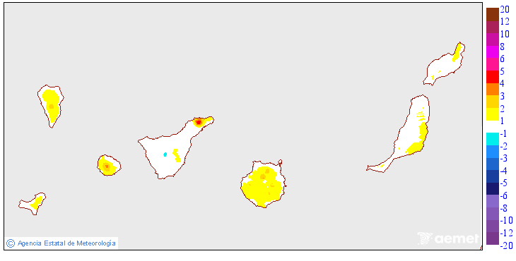 Variacin das temperaturas mximas respecto ao da anterior