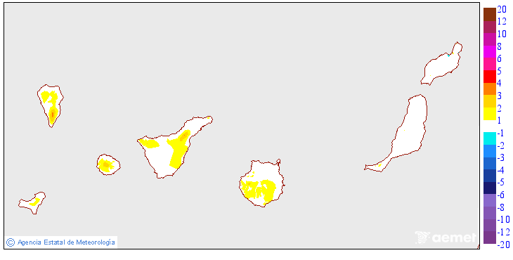 Variaci de les temperatures mnimes respecte al dia anterior
