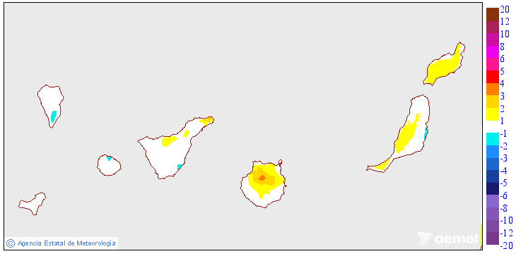 Variacin das temperaturas mximas respecto ao da anterior