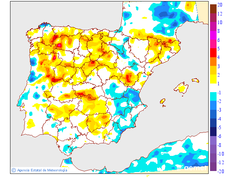 Variation des tempratures minimales par rapport au jour prcdent