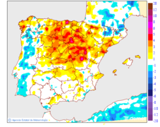 Minimum temperatures variation regarding the day before