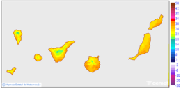 Maximum temperatures for the day after tomorrow in the Canary Islands