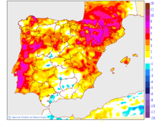Minimum temperatures variation regarding the day before