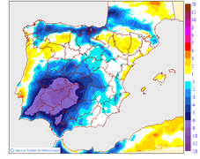 Maximum temperatures variation regarding the day before