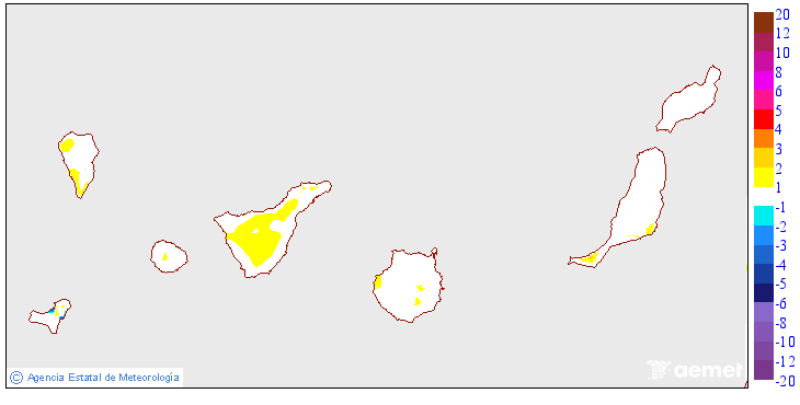 Variaci de les temperatures mnimes respecte al dia anterior