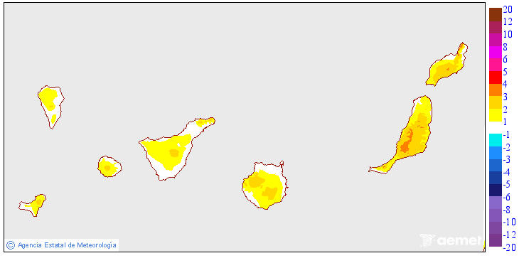 Variaci de les temperatures mximes respecte al dia anterior