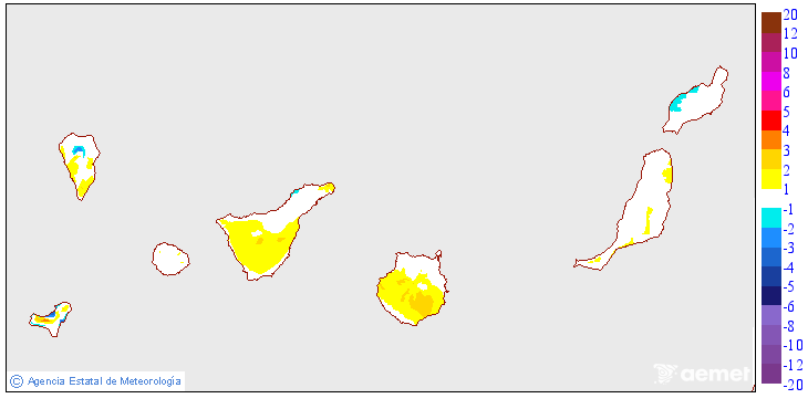 Variaci de les temperatures mximes respecte al dia anterior