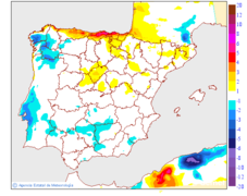 Variacin das temperaturas mximas respecto ao da anterior