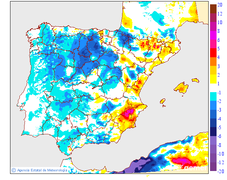 Variacin de las temperaturas mnimas respecto al da anterior