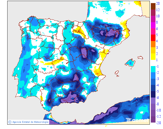 Variacin de las temperaturas mximas respecto al da anterior