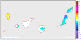 Variacin de las temperaturas mnimas respecto al da anterior