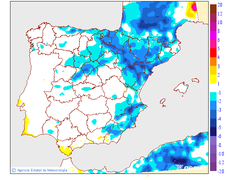 Variacin de las temperaturas mnimas respecto al da anterior