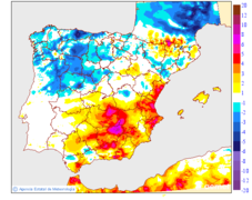 Variation des tempratures minimales par rapport au jour prcdent