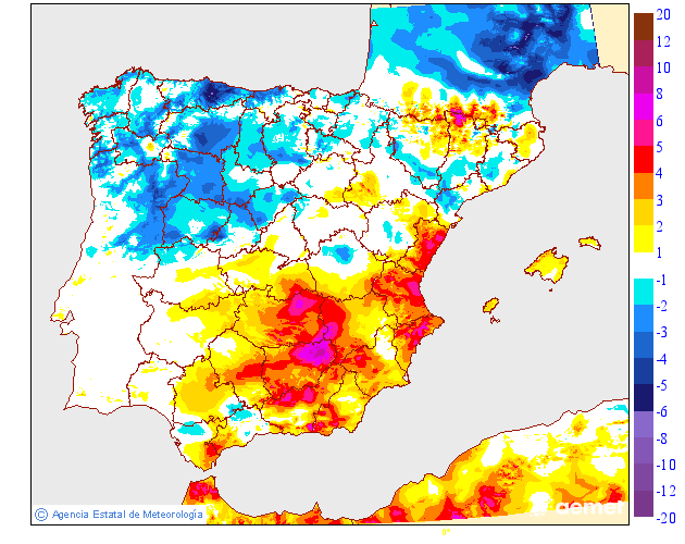 Variation des tempratures minimales par rapport au jour prcdent