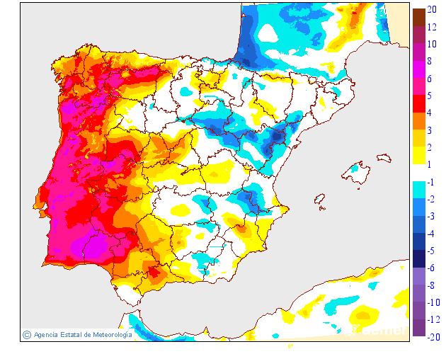 Variation des tempratures maximales par rapport au jour prcdent