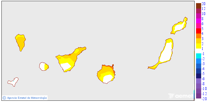 Variation des tempratures minimales par rapport au jour prcdent