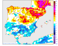 Variation des tempratures minimales par rapport au jour prcdent