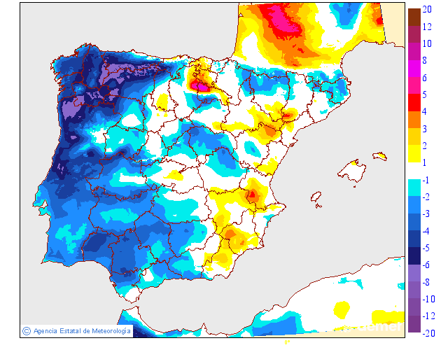 Variation des tempratures maximales par rapport au jour prcdent