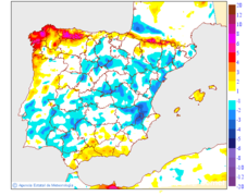 Tenperatura minimoen aldaketa aurreko egunarekiko
