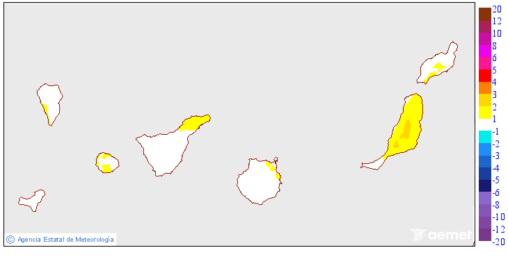Tenperatura minimoen aldaketa aurreko egunarekiko