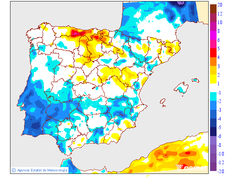 Variaci� de les temperatures m�nimes respecte al dia anterior
