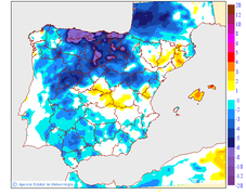 Variaci� de les temperatures m�nimes respecte al dia anterior