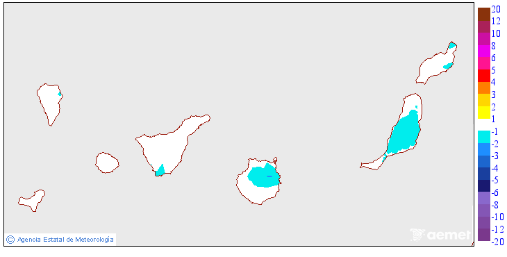 Variaci� de les temperatures m�ximes respecte al dia anterior