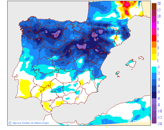 Variaci� de les temperatures m�ximes respecte al dia anterior