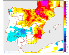 Variaci� de les temperatures m�ximes respecte al dia anterior