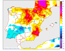 Variaci� de les temperatures m�ximes respecte al dia anterior