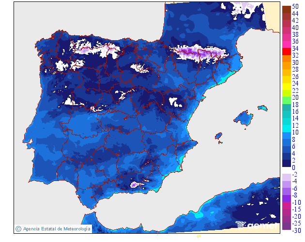 Minimum temperatures for the day after tomorrow in the Canary Islands