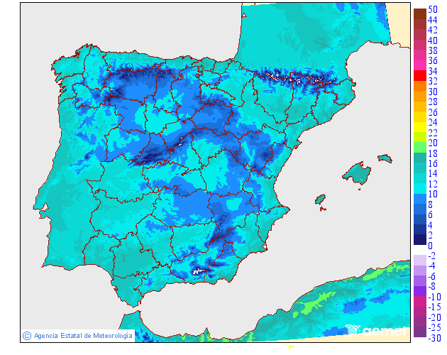 Maximum temperatures for the day after tomorrow in the Canary Islands