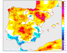 Maximum temperatures variation regarding the day before