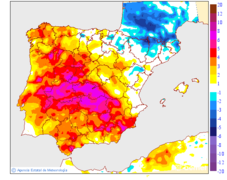 Minimum temperatures variation regarding the day before