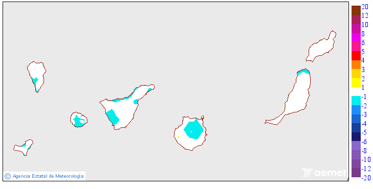 Variaci�n das temperaturas m�ximas respecto ao d�a anterior